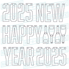 Load image into Gallery viewer, Happy New Year 2025 Champagne Banner