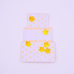 Floral Accent Wedding Cake Card and Envelope