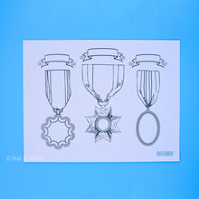 Load image into Gallery viewer, Awards Medals Coloring Page- Printable
