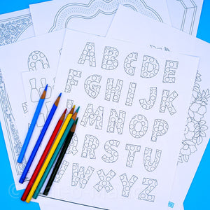 Alphabet Dots Coloring Page- Printable