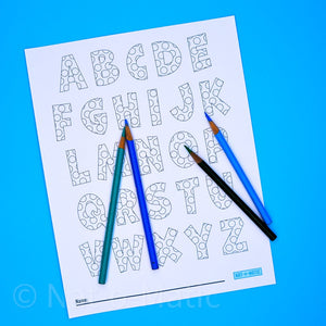 Alphabet Dots Coloring Page- Printable