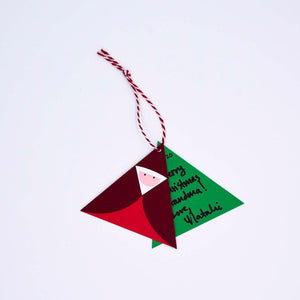 Tree Santa Reversible Gift Tag Ornament