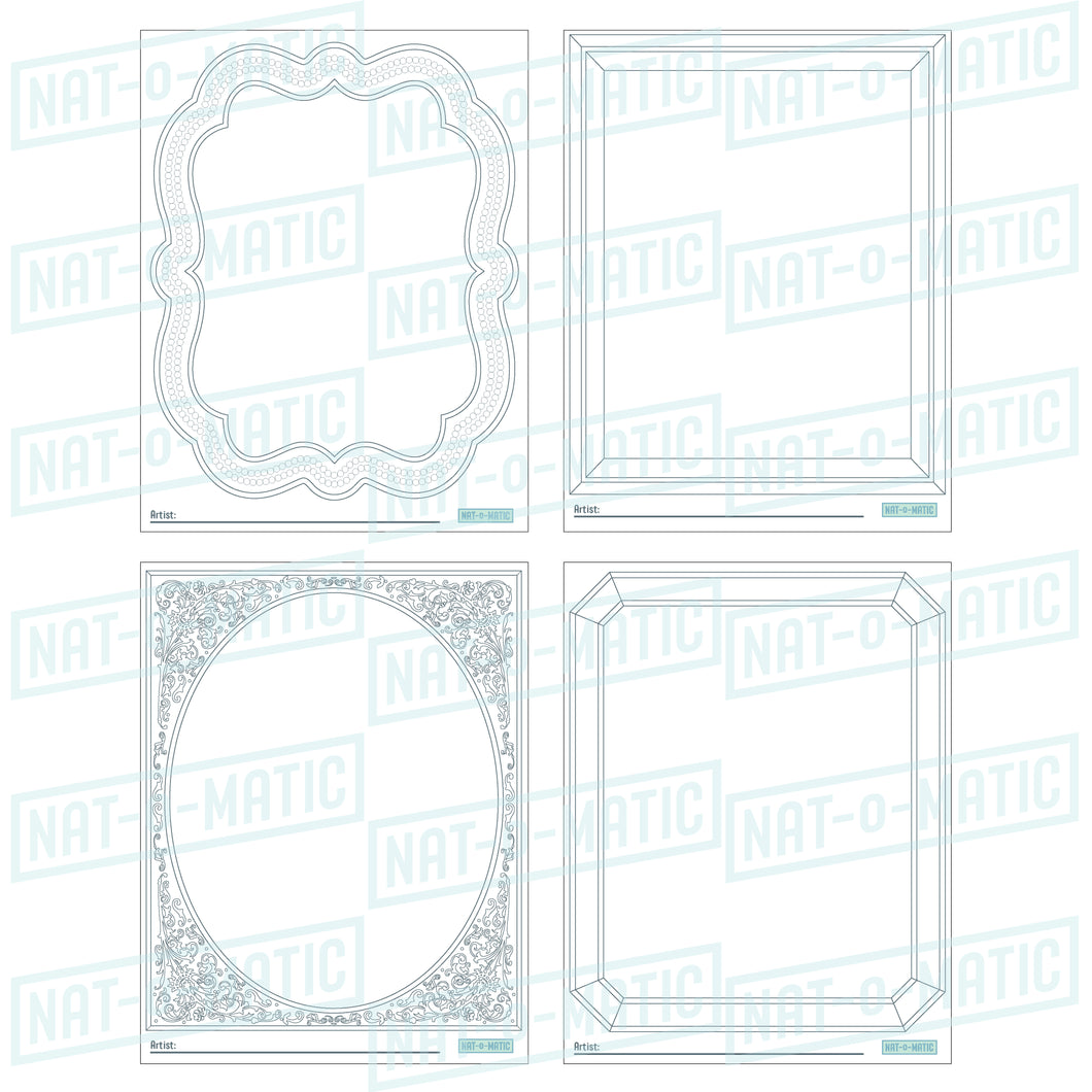 Art Frames Coloring Frames Printable Instant Download Nat O Matic