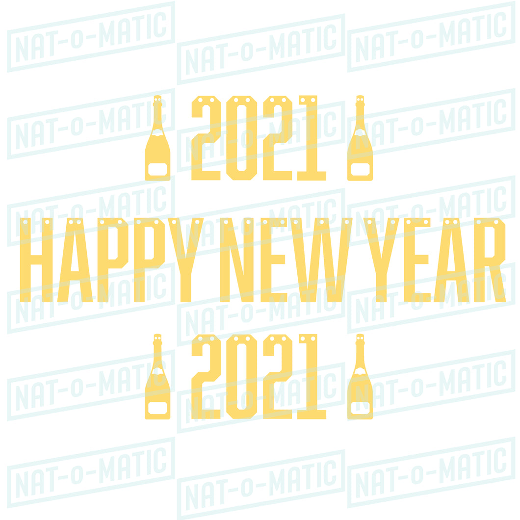 Happy New Year 2021 Champagne Banner