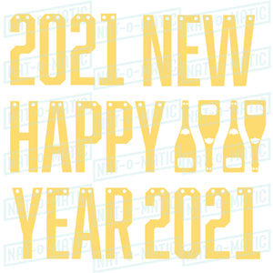 Happy New Year 2021 Champagne Banner