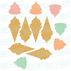 Ice Cream Cone Banner- SVG