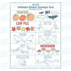 Halloween Scavenger Hunt Coloring Page- Printable