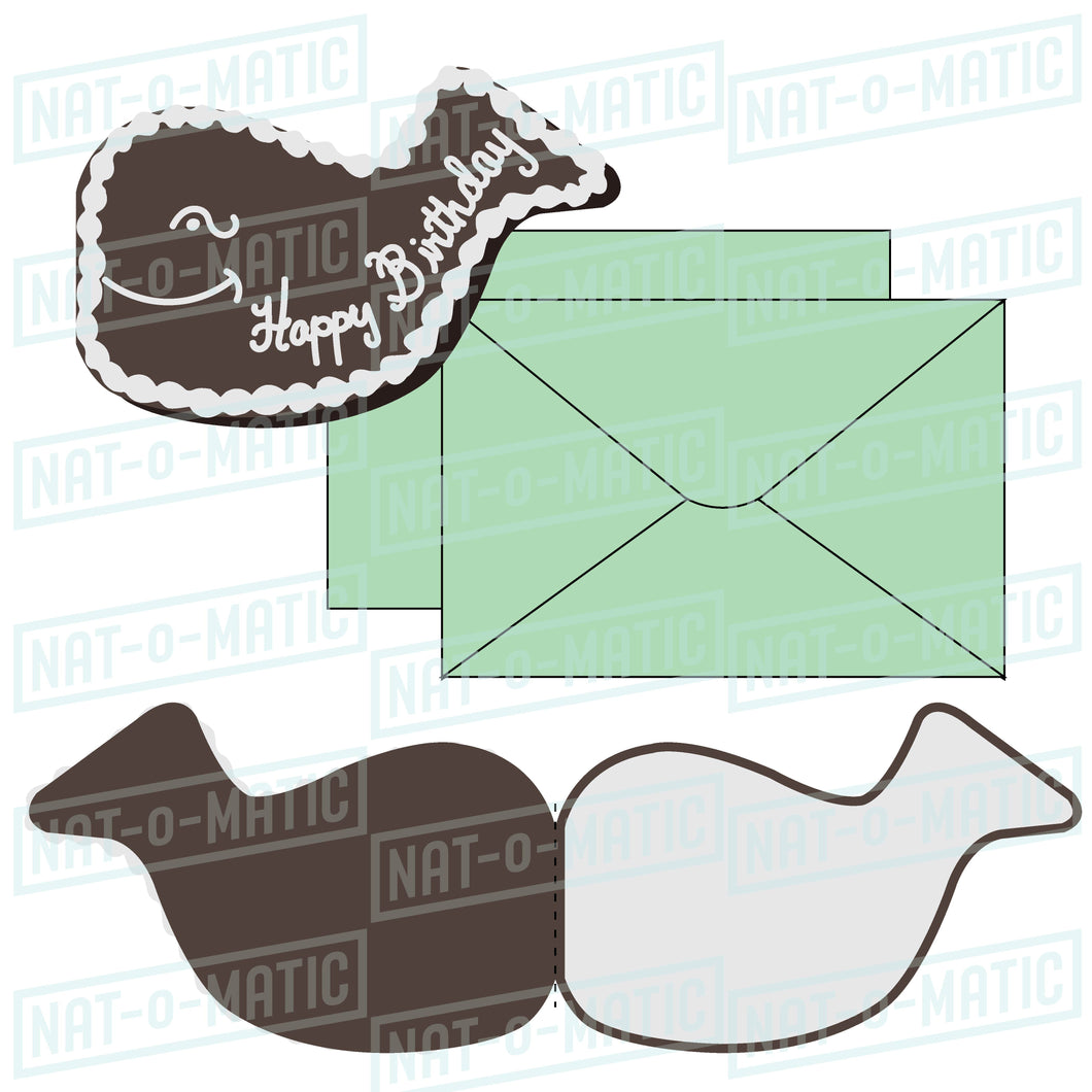 Whale Ice Cream Cake Card and Envelope